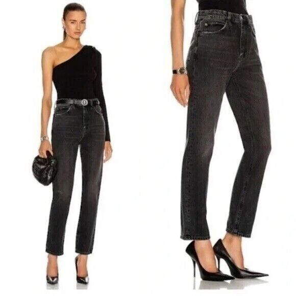 REDONE STRAIGHT LEG JEANS BLACK - Picture 1 of 8